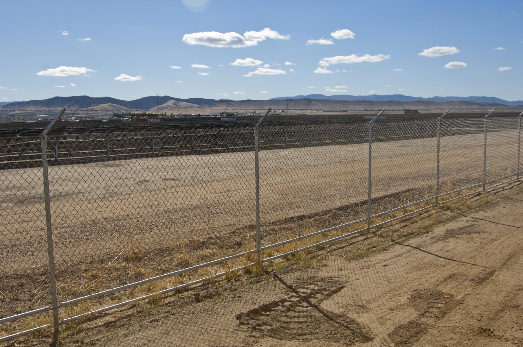 Chain-link perimeter fence at Topaz Solar Farm